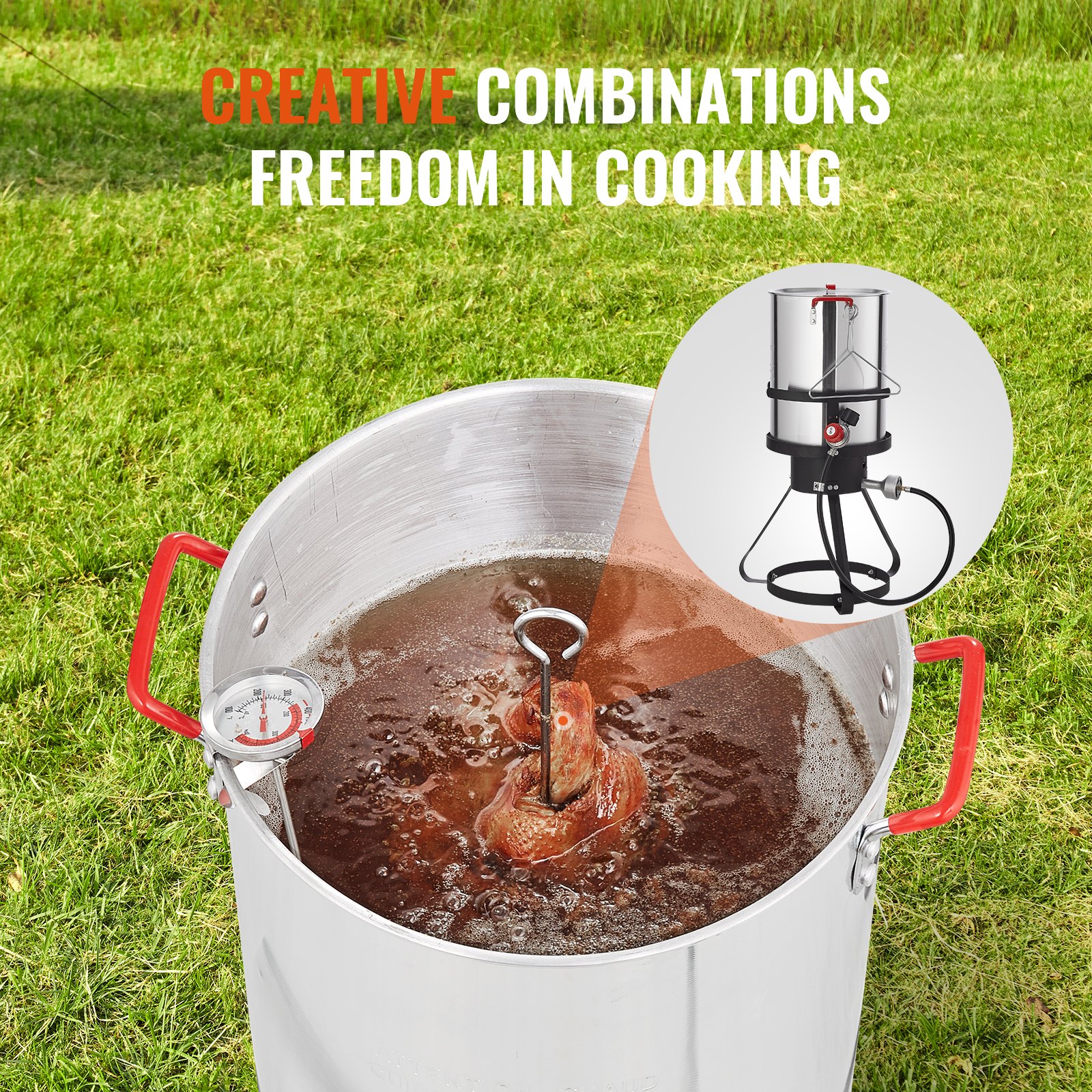 Turkey Deep Fryer, 30-qt Turkey Fryer Boiler Steamer Cooker Set, Outdoor Aluminum Seafood Frying Pot… image 5