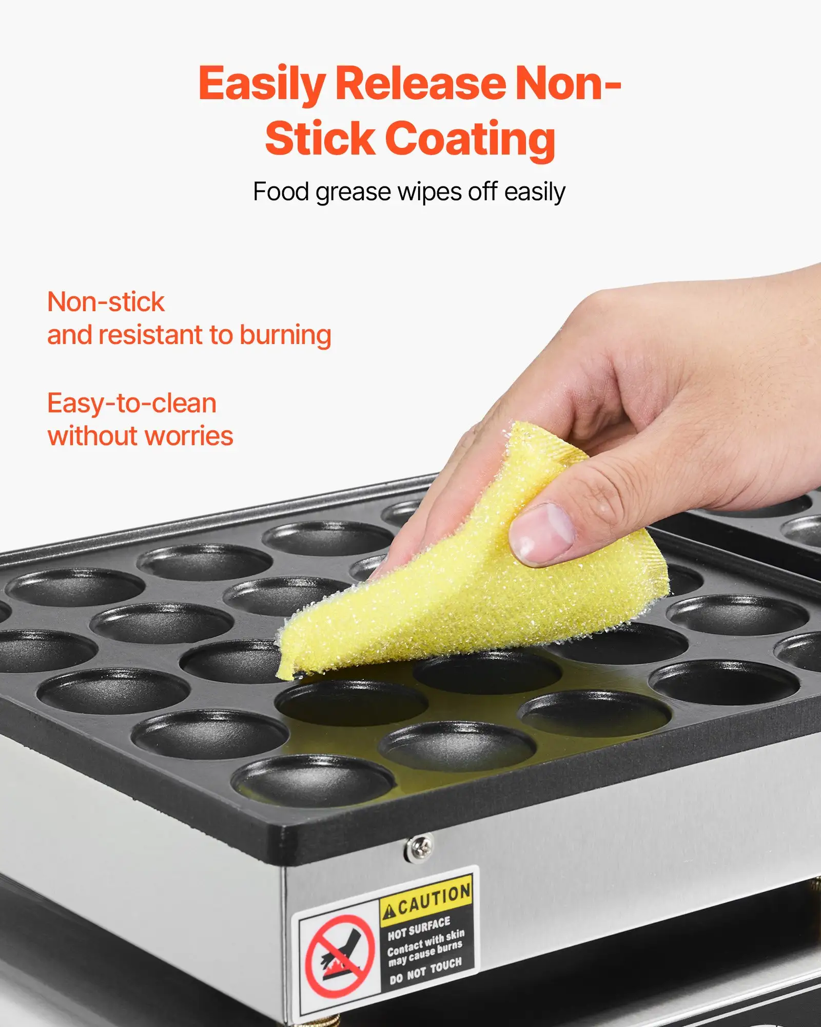 50PCS Mini Dutch Pancake Maker Commercial Dorayaki Baker Non-stick 1800W
