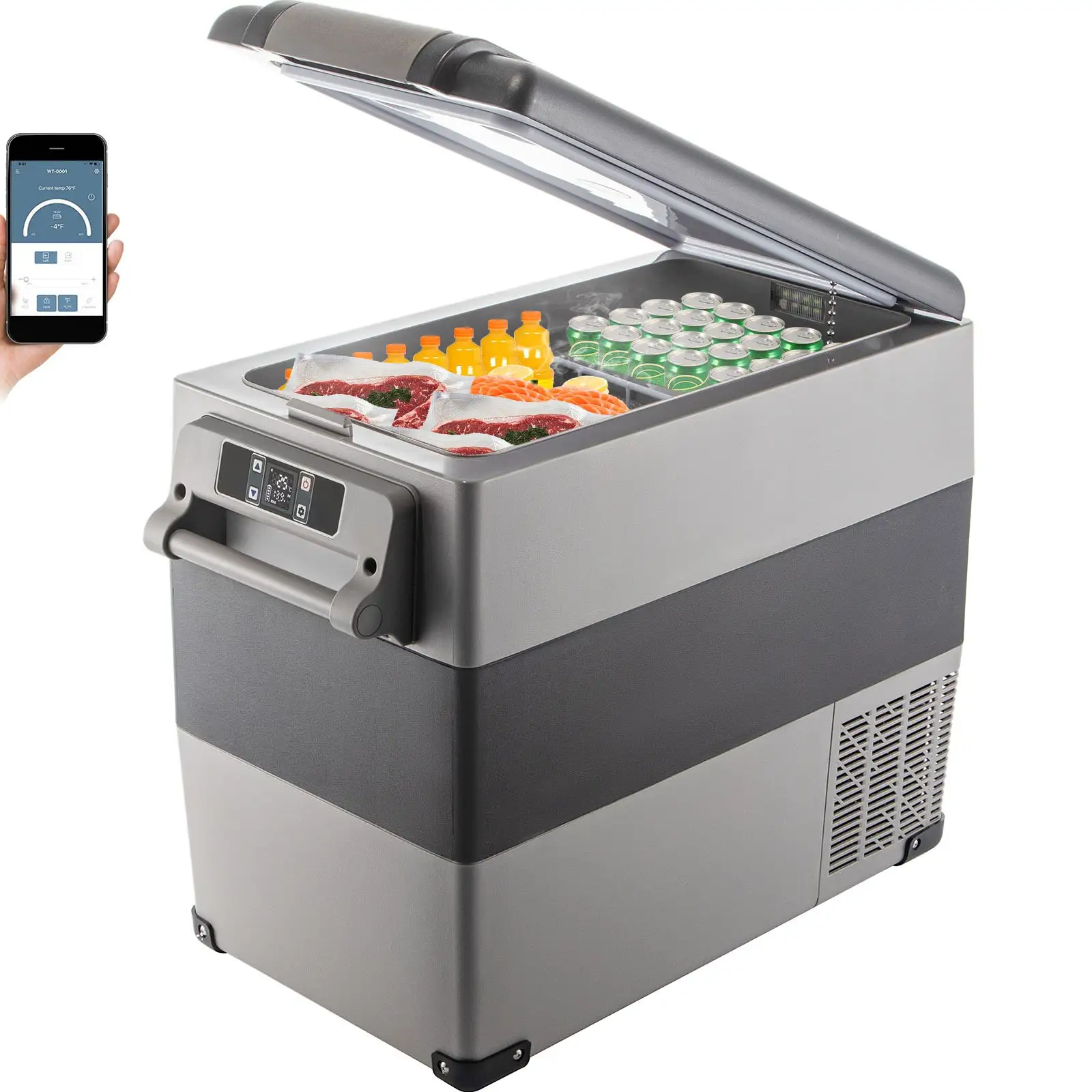 12 Volt Refrigerator, 58 Quart Car Refrigerator, Dual Zone Portable Refrigerator,RV Refrigerator With 12/24V DC And 110-240V AC, Freezer Fridge Cooler, For Car,
