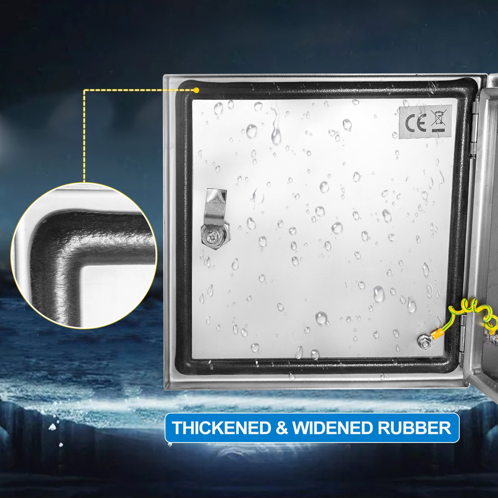 NEMA Stainless Steel Enclosure, 12 X 12 X 8'' NEMA 4X Steel Electrical Box, IP66 Waterproof & Dustproof, Outdoor/Indoor Electrical Junction Box, With Mounting Plate - Image 2