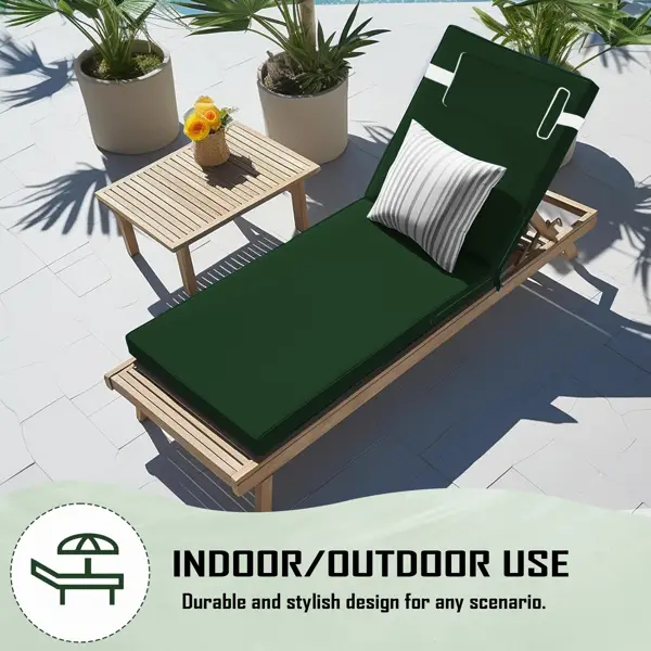 Outdoor Chaise Lounge Cushion, 80 In. X 26 In. X 3 In. Waterproof Fade-Resistant Patio Chair Pad For Pool Beach