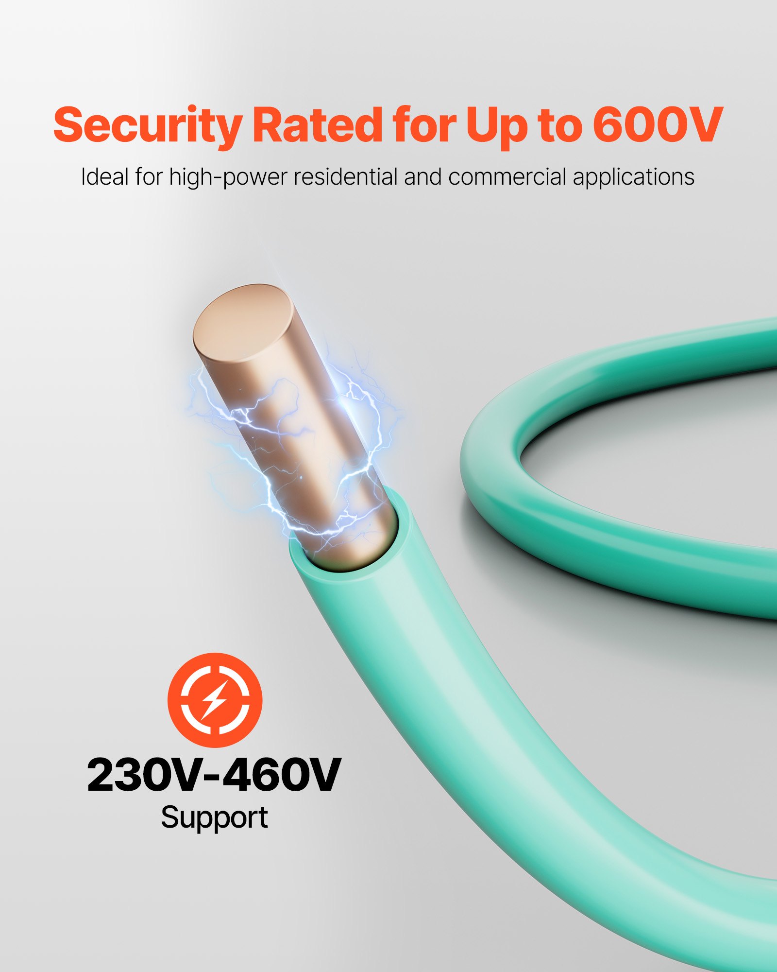 10 Gauge Solid THHN Wire Green Copper Electrical Building Wire PVC Nylon 50 Ft