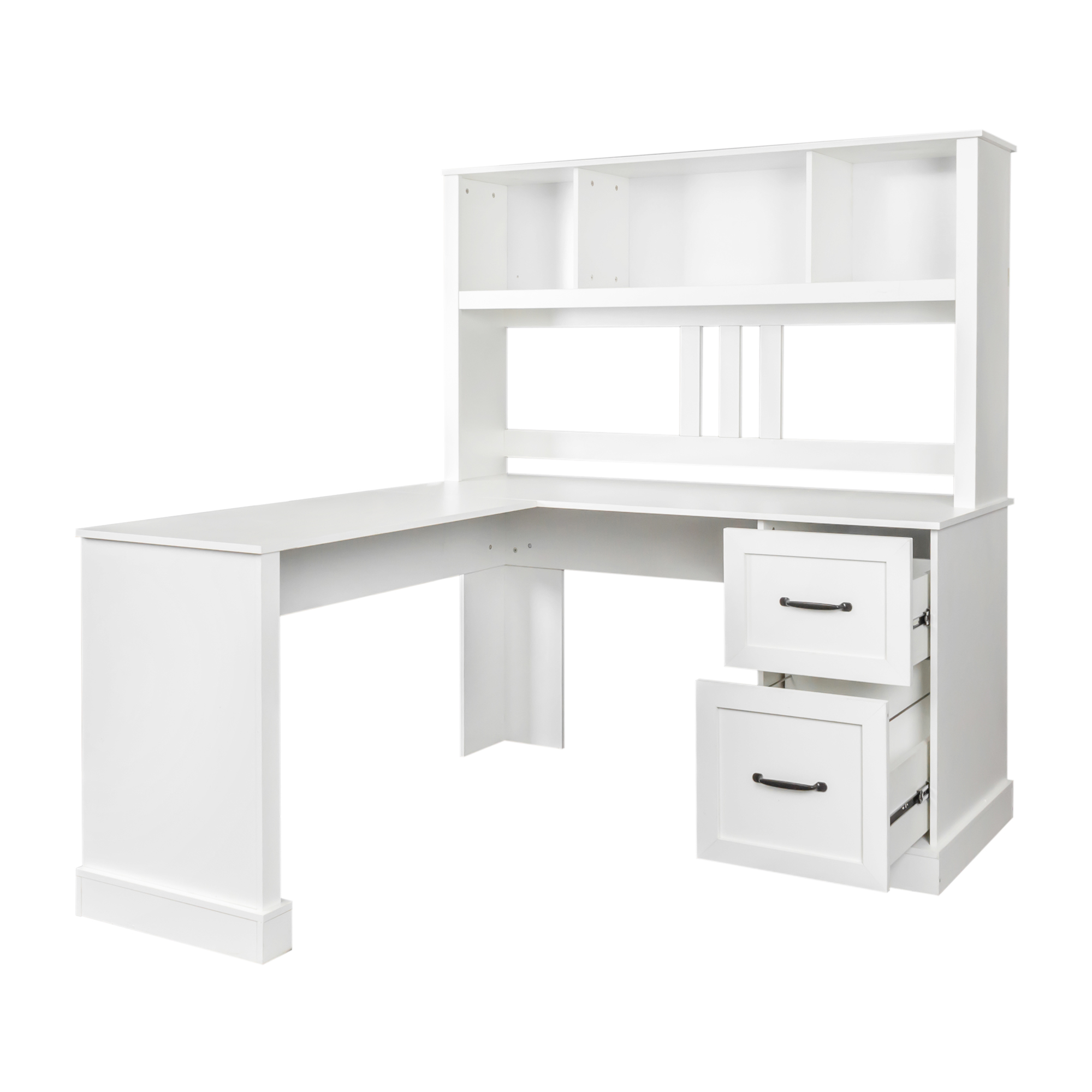 Home Office Computer Desk With Hutch, Antiqued White Finish 3ec6113f 0e9e 4839 B72e 8dfe21664a84