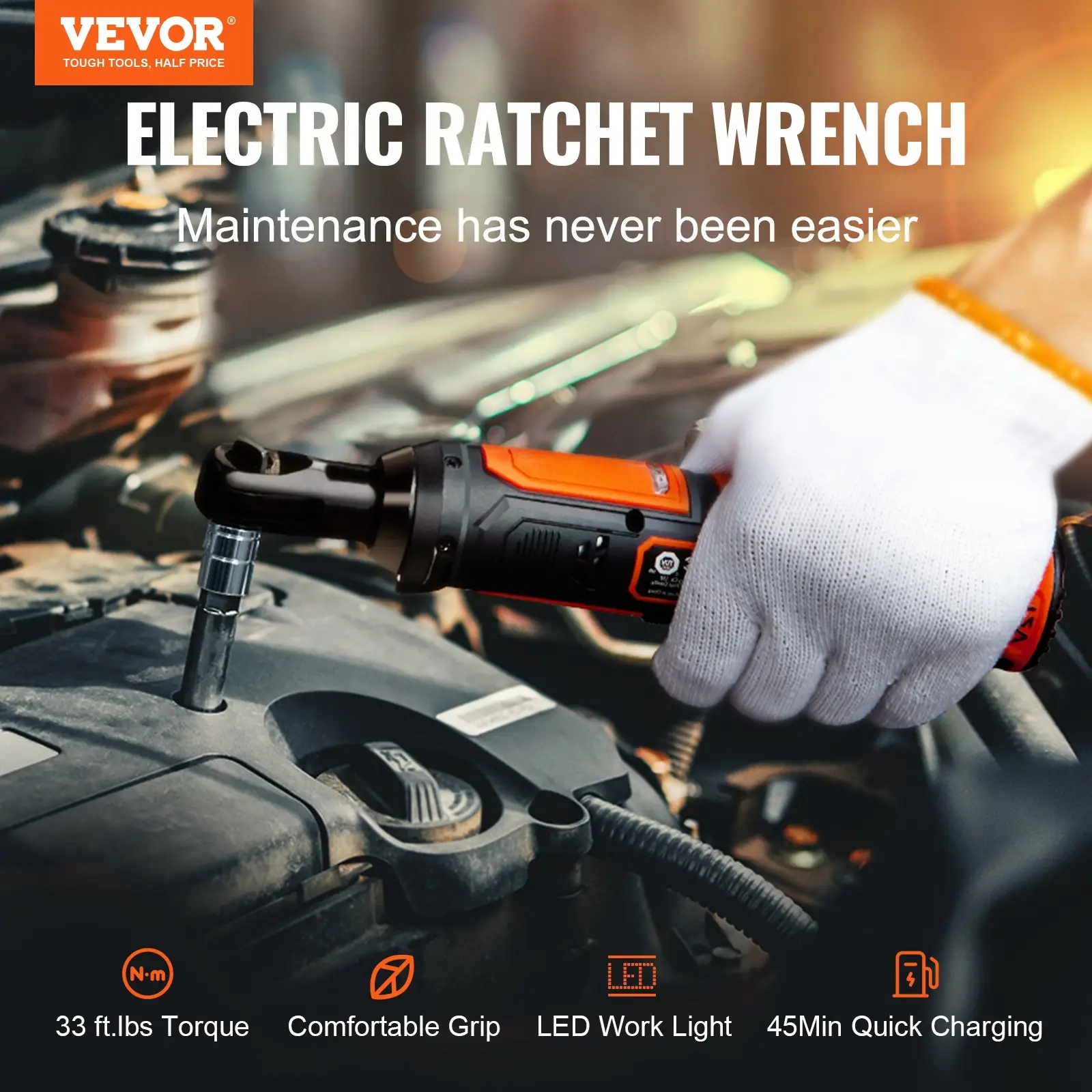 3 8" Cordless Electric Ratchet Wrench Set