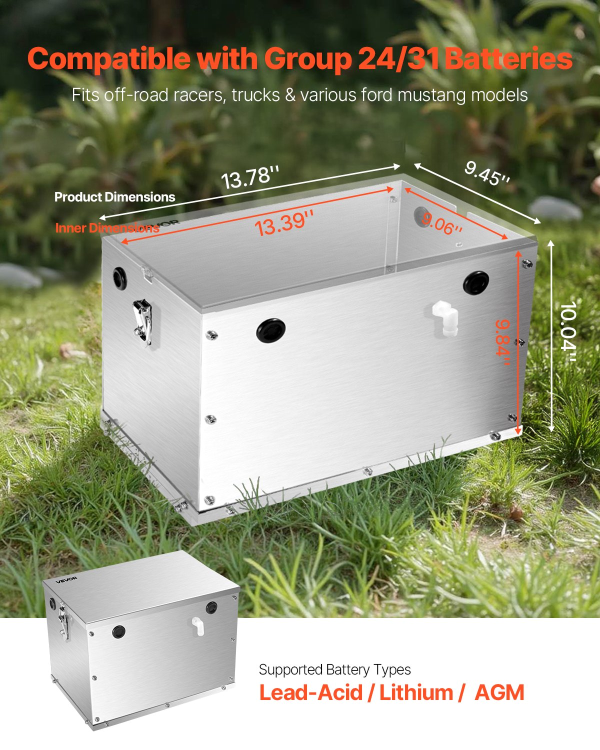 Battery Box Group 24/31 Aluminum Alloy Shell For Off-Road Racers & Trucks