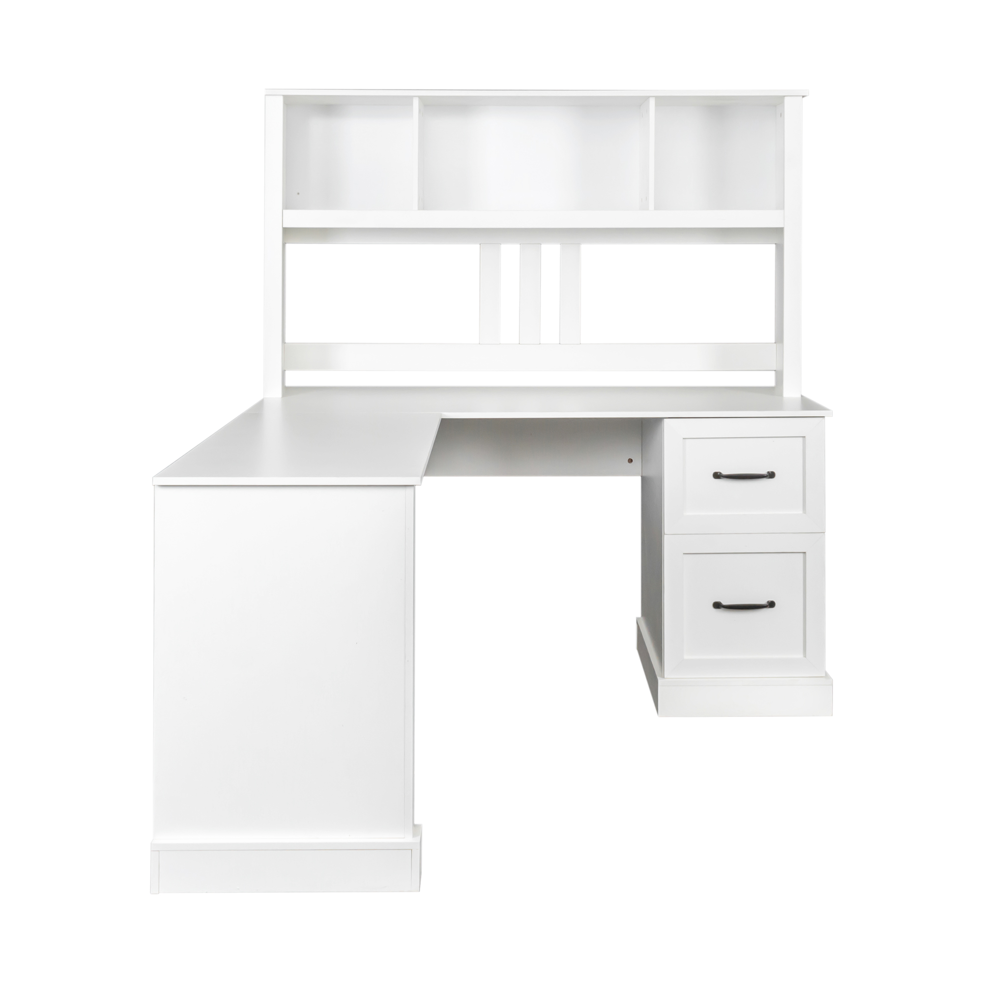 Home Office Computer Desk With Hutch, Antiqued White Finish 614f513e Aeab 407c Af2b Bcc994fffffc