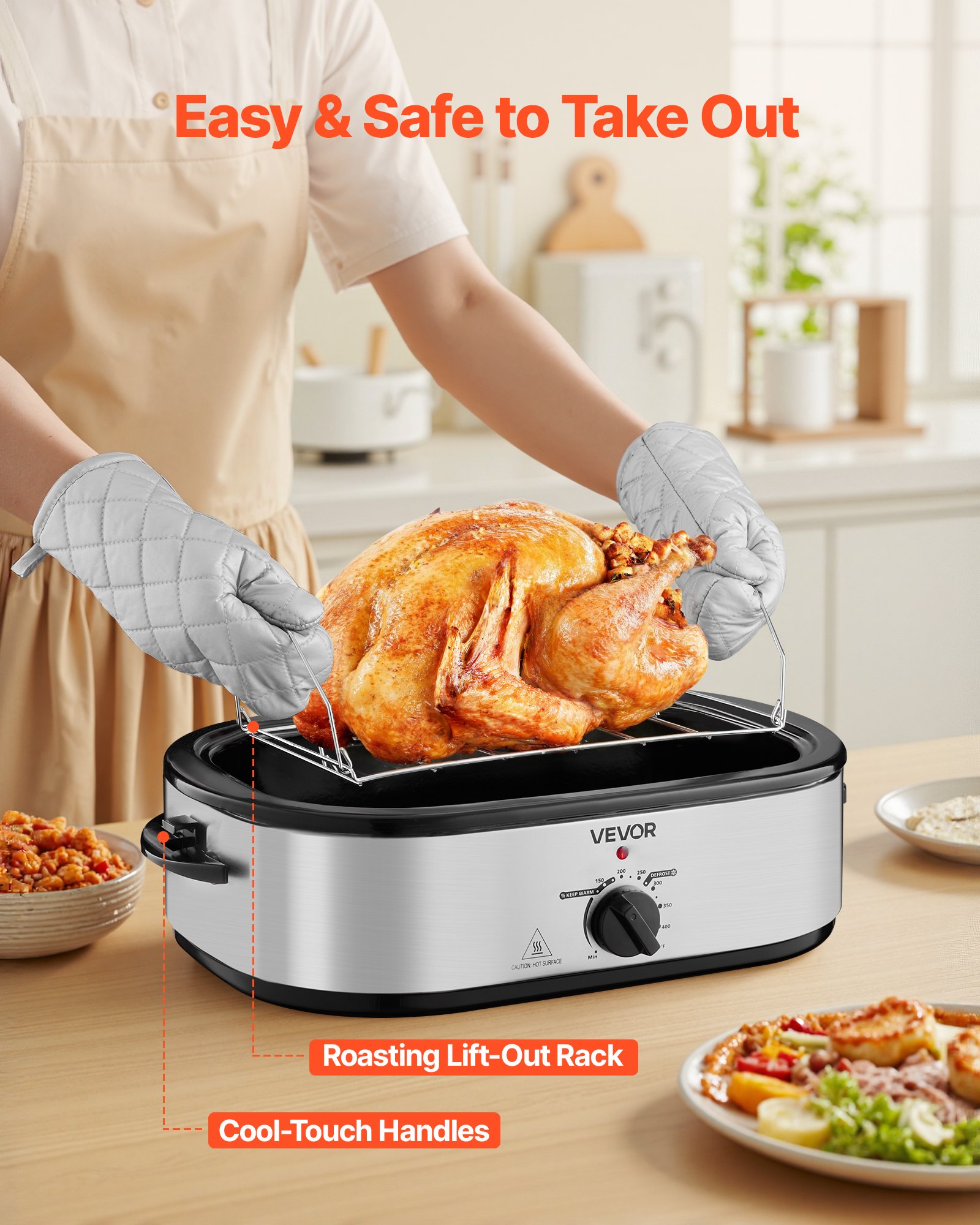 Electric Roaster Oven 14QT Electric Roasting Pan With Self-Basting Lid — foto 5