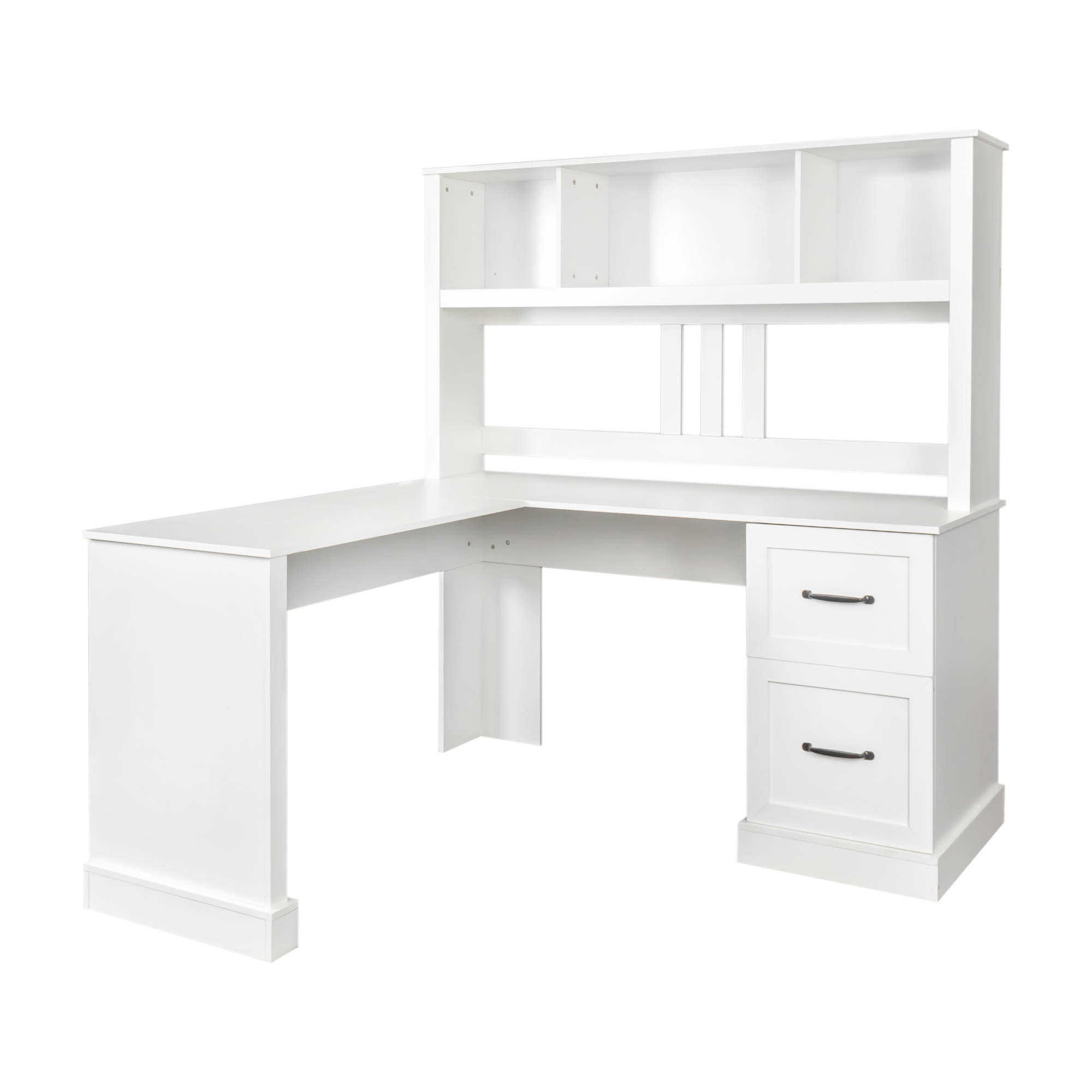 Home Office Computer Desk With Hutch, Antiqued White Finish 95a35954 2fcd 4401 B9a9 4a784b4605e2