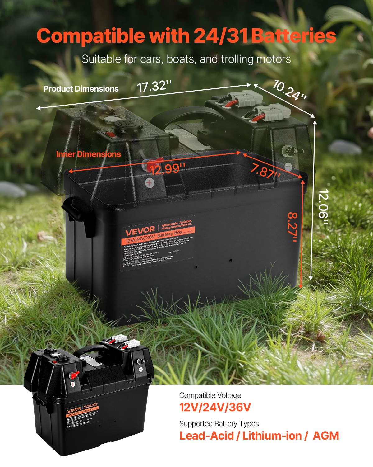 Battery Box Group 24/31 Smart Battery Box 12V/24V/36V For Trolling Motor - 2