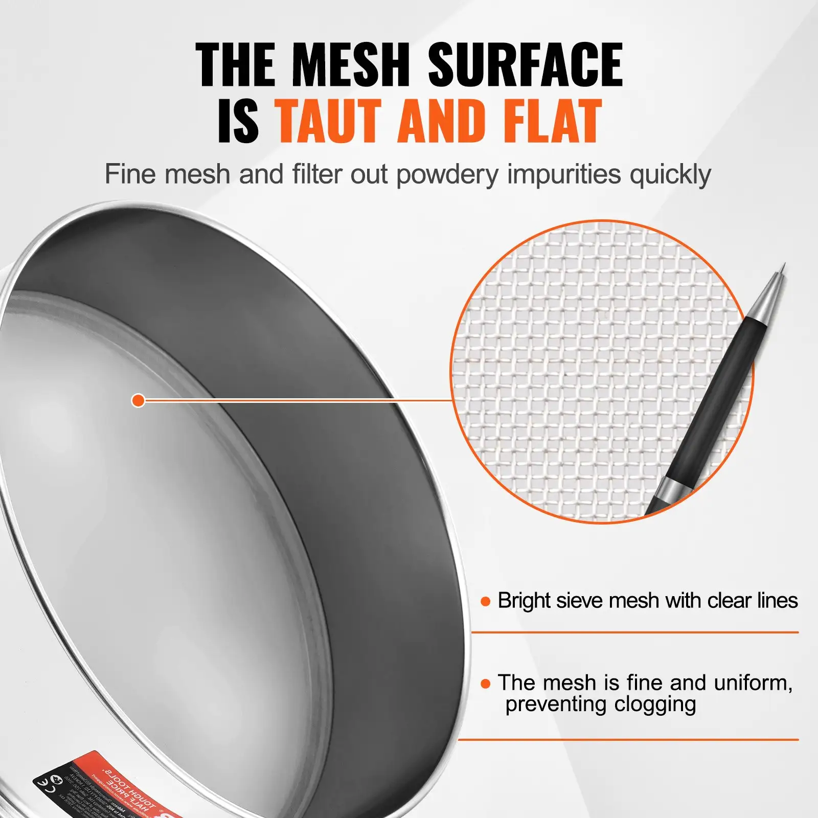 Flour Sieve Fine Mesh Stainless Steel 150 Mesh Flour Sifter For Baking