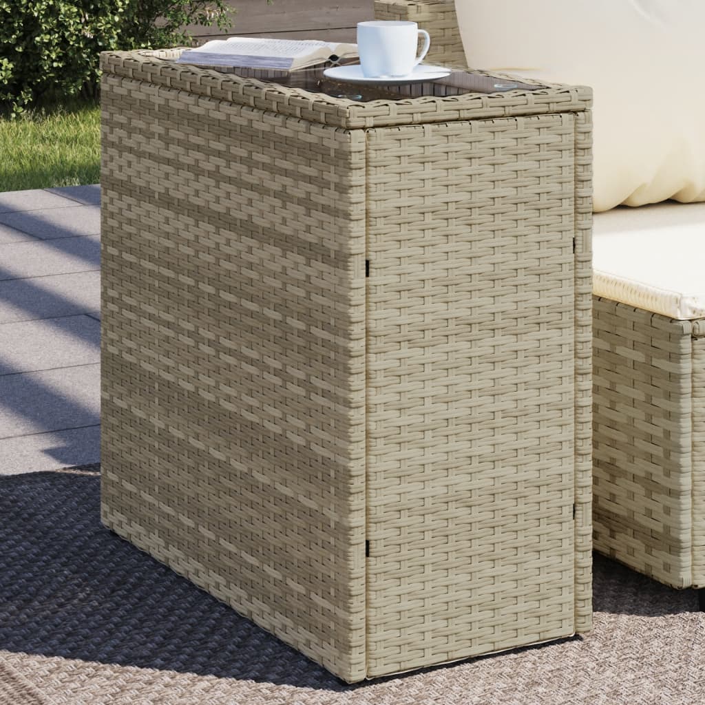 garden side table with glass top 58x27, rattan garden side table Light Grey - Shop at LoveMi