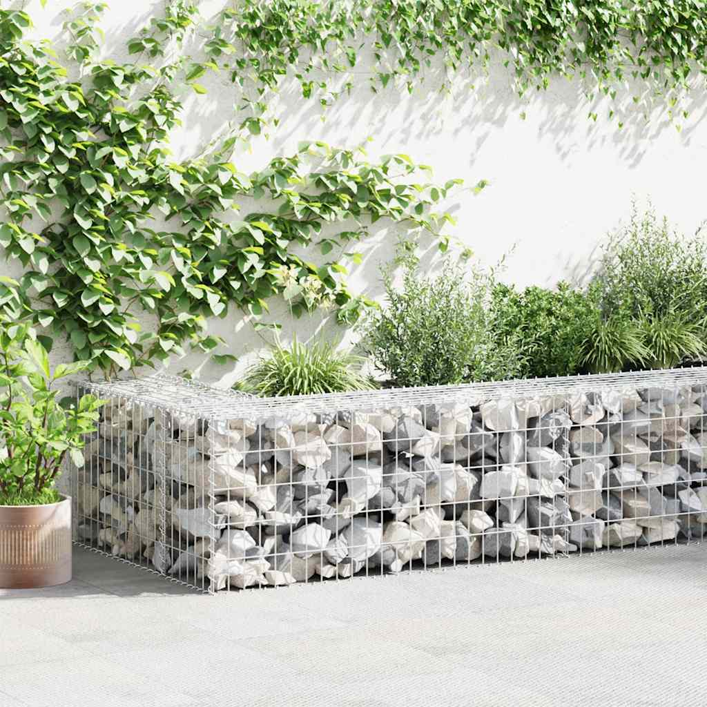 Gabion wall with cover, galvanized, 80×20×100 cm 300 X 50 X 50 Cm - Shop at LoveMi