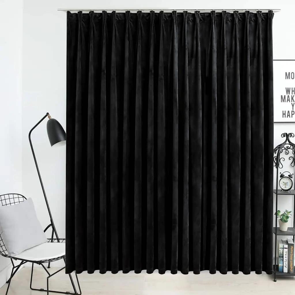 blackout curtain with hooks, velvet;