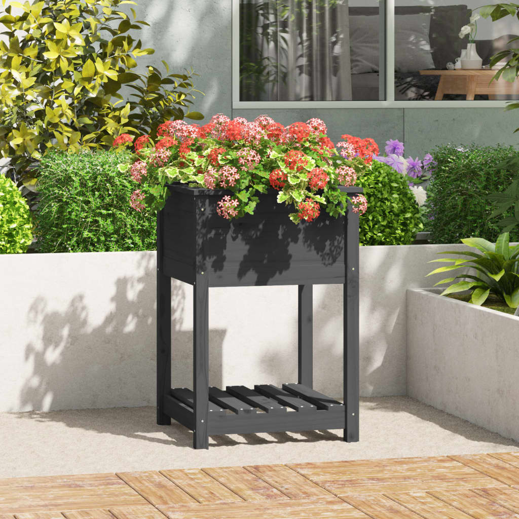   Plant Pot with Shelf 54x Solid Pine Wood  
