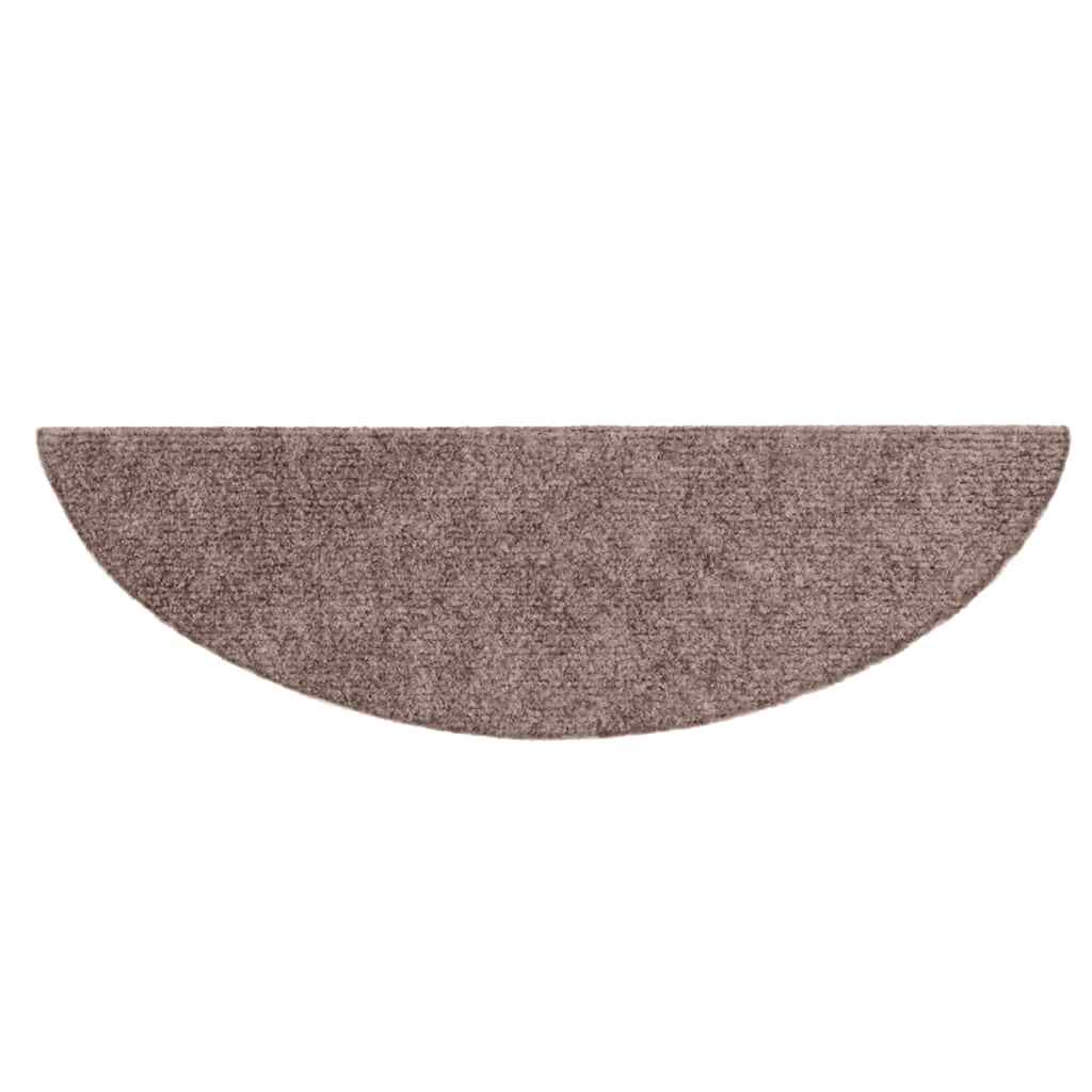   Self-Adhesive Stair Treads, 15 Pieces, 56x Light Brown, Semicircular