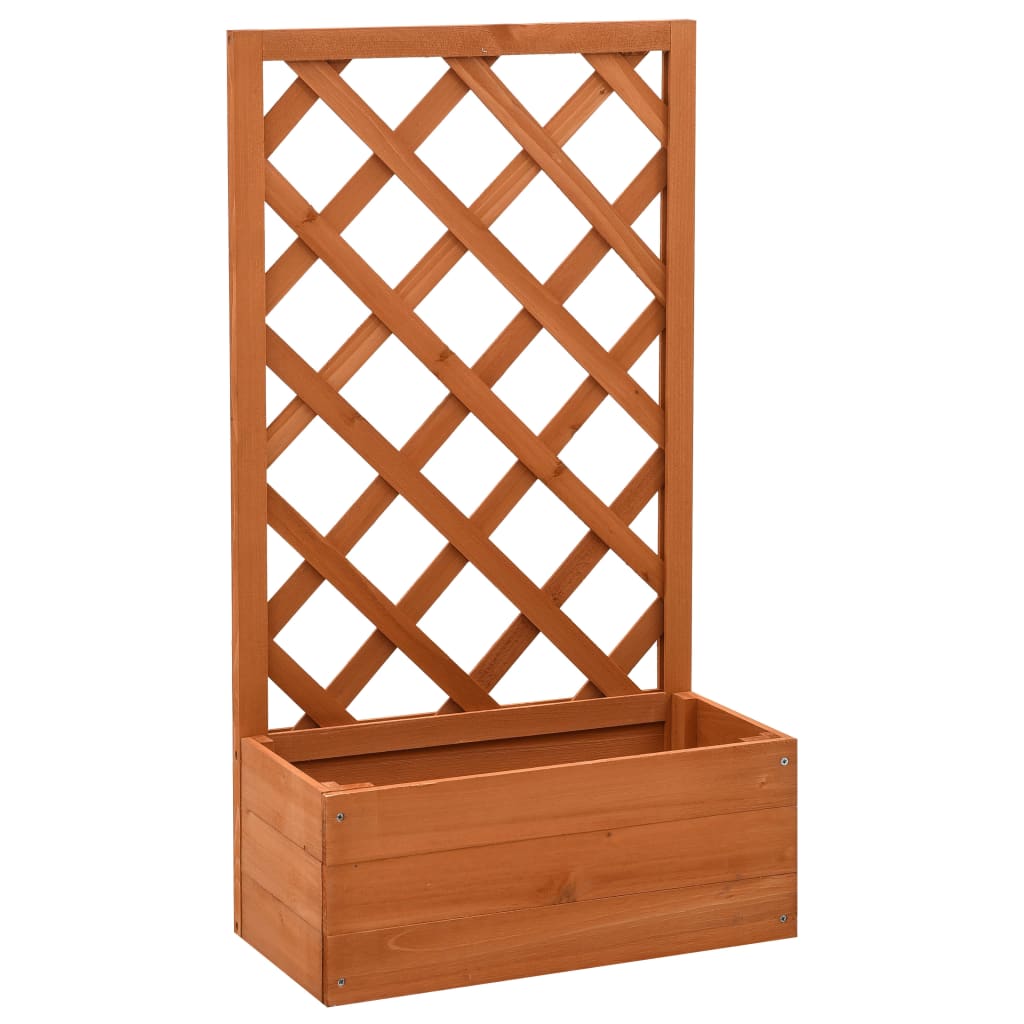   Garden Trellis with Flower Box 50x Fir Wood   Garden Trellis