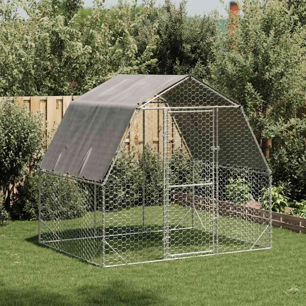 Chicken Coop 2.5x2x2.25 m Galvanized Chicken Coop with With Roof - Shop at LoveMi