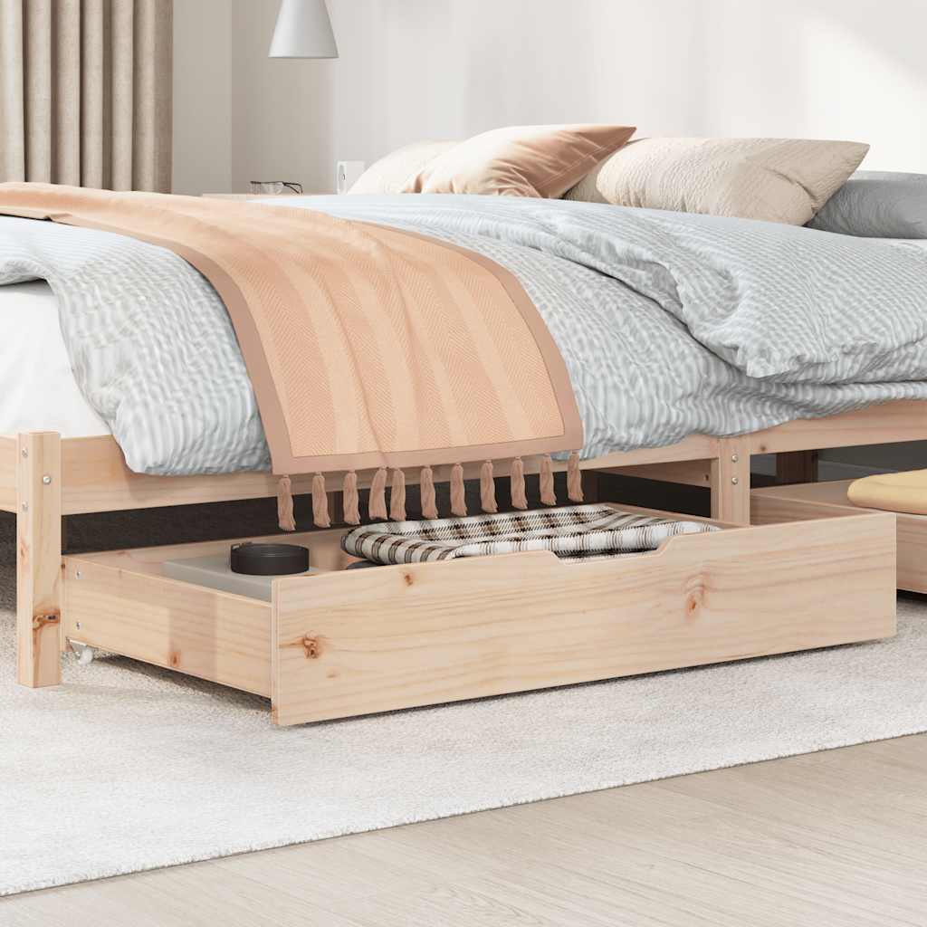   Bed Drawers with Wheels, 2 pcs., 95x Solid Wood