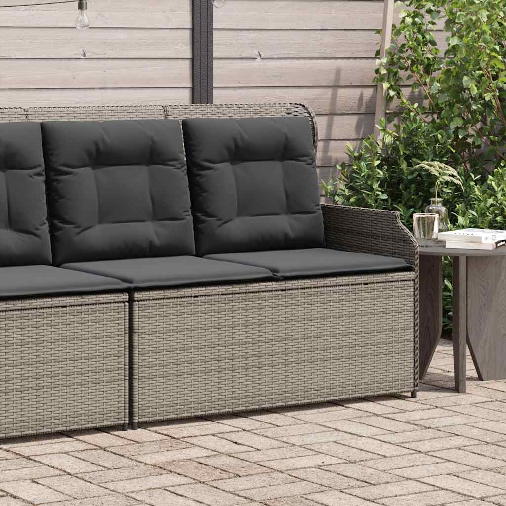 Adjustable Garden Bench with Cushions, Poly Rattan Gray - Shop at LoveMi