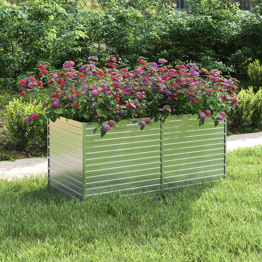   Garden Raised Bed 160x Galvanized Silver   Garden Raised Bed 100x