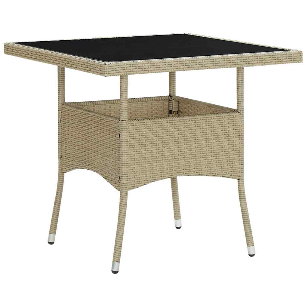 Garden Dining Table Poly Rattan and Garden Dining Table Poly Beige - Shop at LoveMi