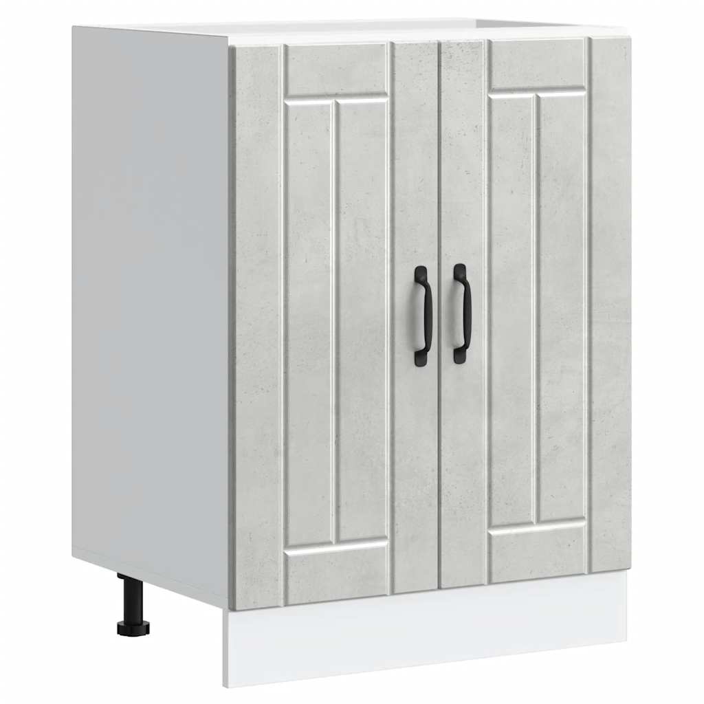   Lucca sink base cabinet, concrete grey, wood-based material;   Lucca kitchen base cabinet