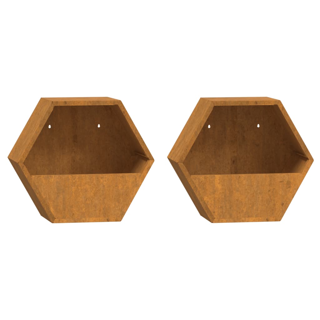 Wall Planter 2 pcs. Rusty Corten Steel 30x Product Image