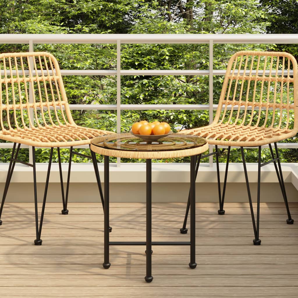 dining table Ø50 cm tempered glass and Brown - Shop at LoveMi