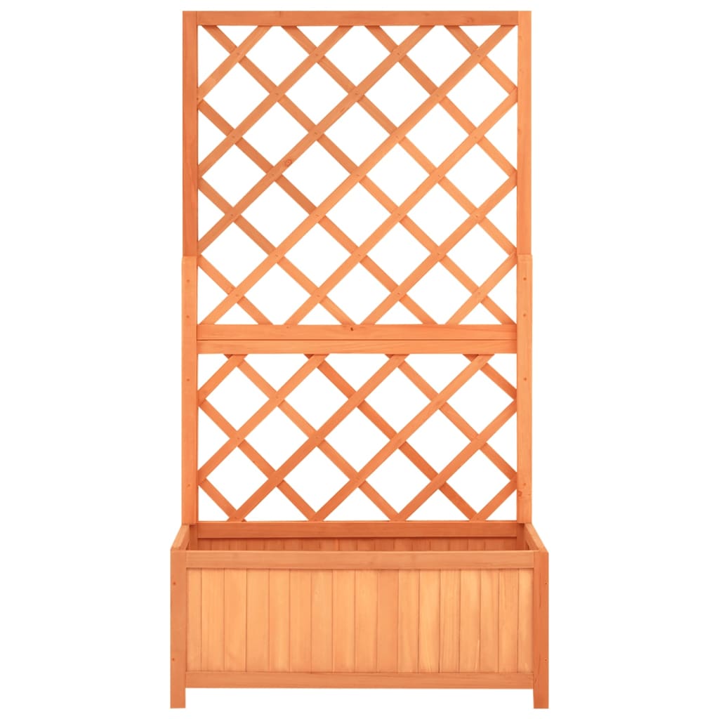 Rankgitter aus massivem Tannenholz mit Pflanzgefäß für Kletterpflanzen und Blumenanbau_voghion.com