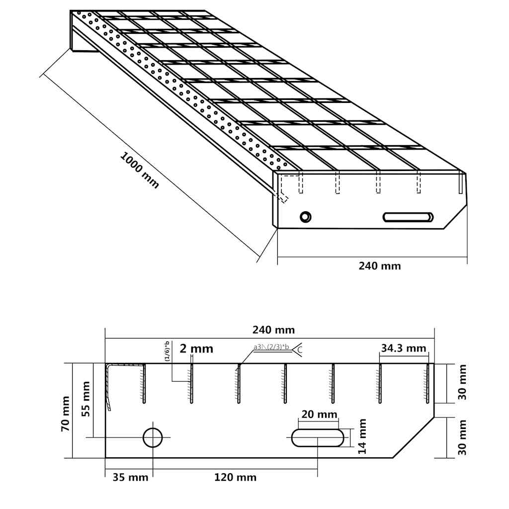   Grating Step 100x Galvanized