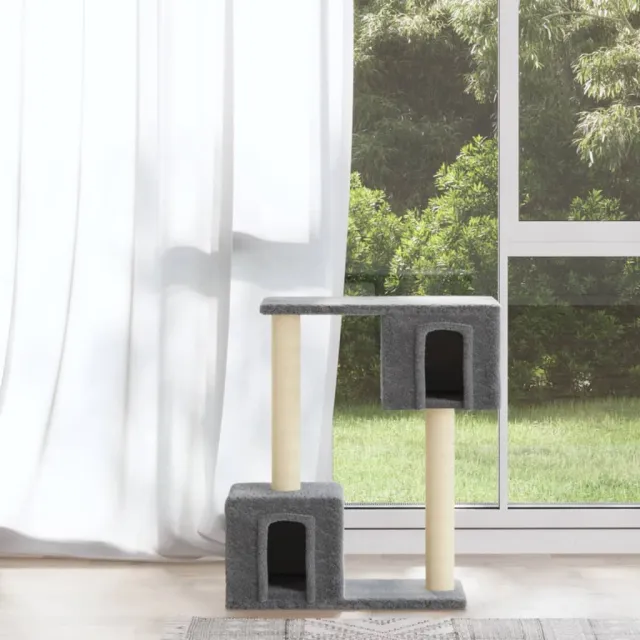 Cat Tree with Sisal Scratching Posts 60 cm Light Grey - Shop at LoveMi