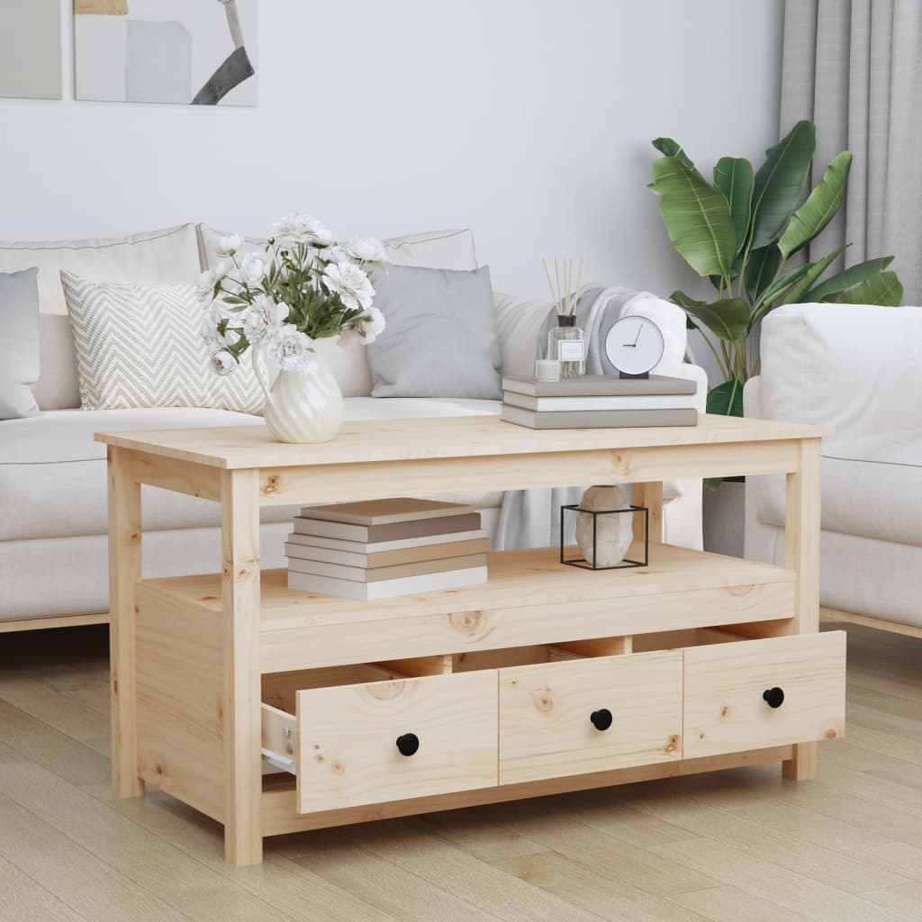 Coffee Table 102x Solid Pine Wood Product Image