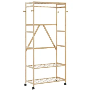 Clothes Rack with Shelves and Wheels 90x40x179.5 cm