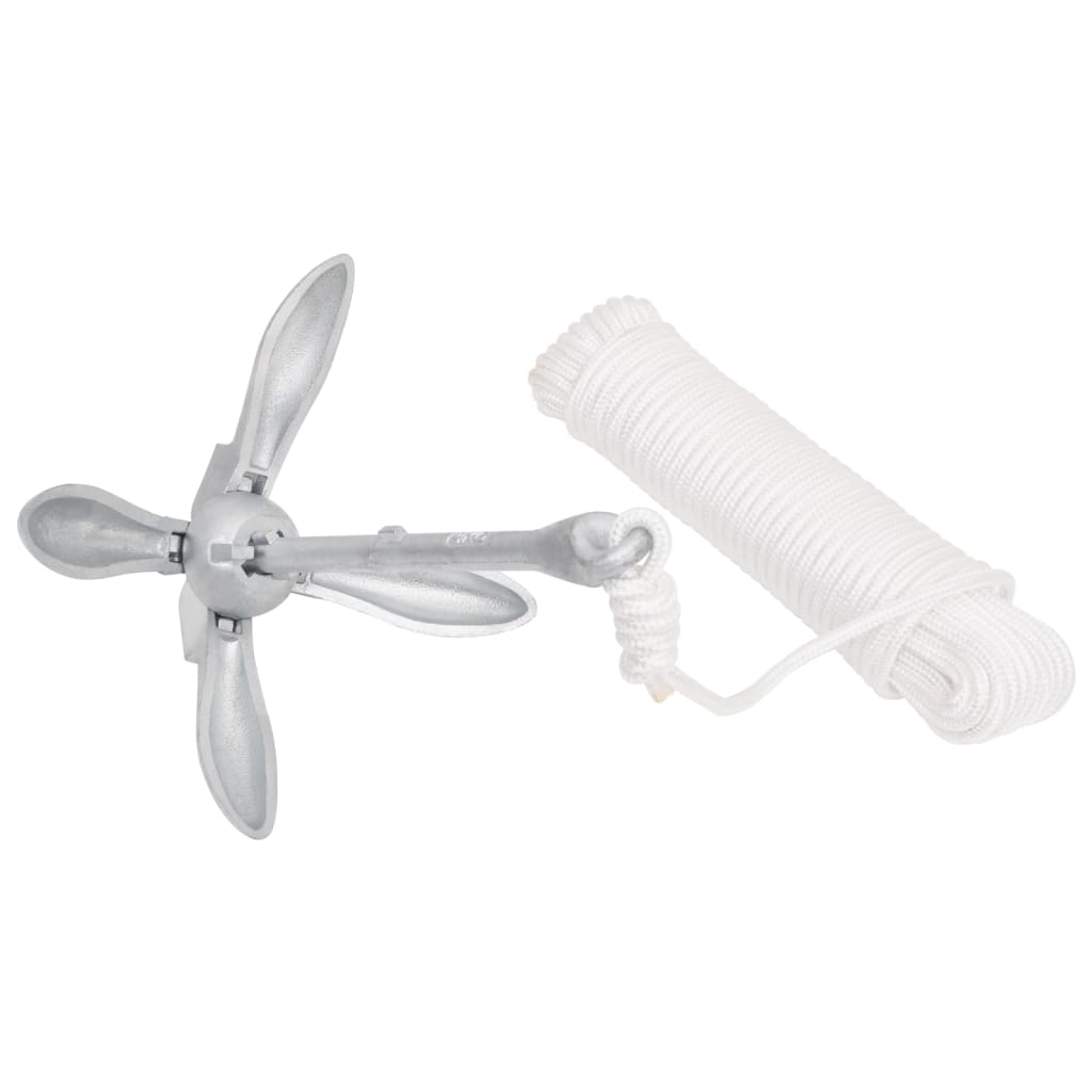 Klappanker mit Seil, silberfarbener Klappanker aus Temperguss_voghion.com