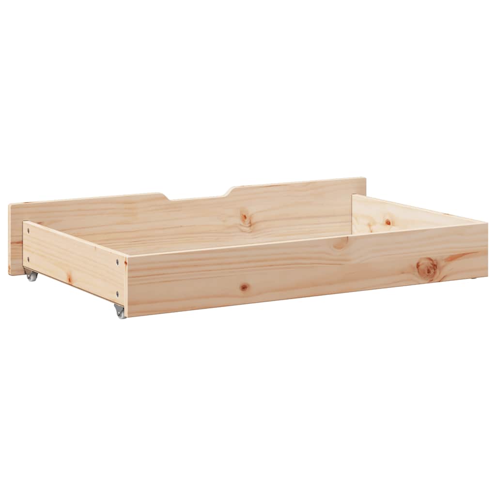   Bed Drawers with Wheels, 2 pcs., 95x Solid Wood