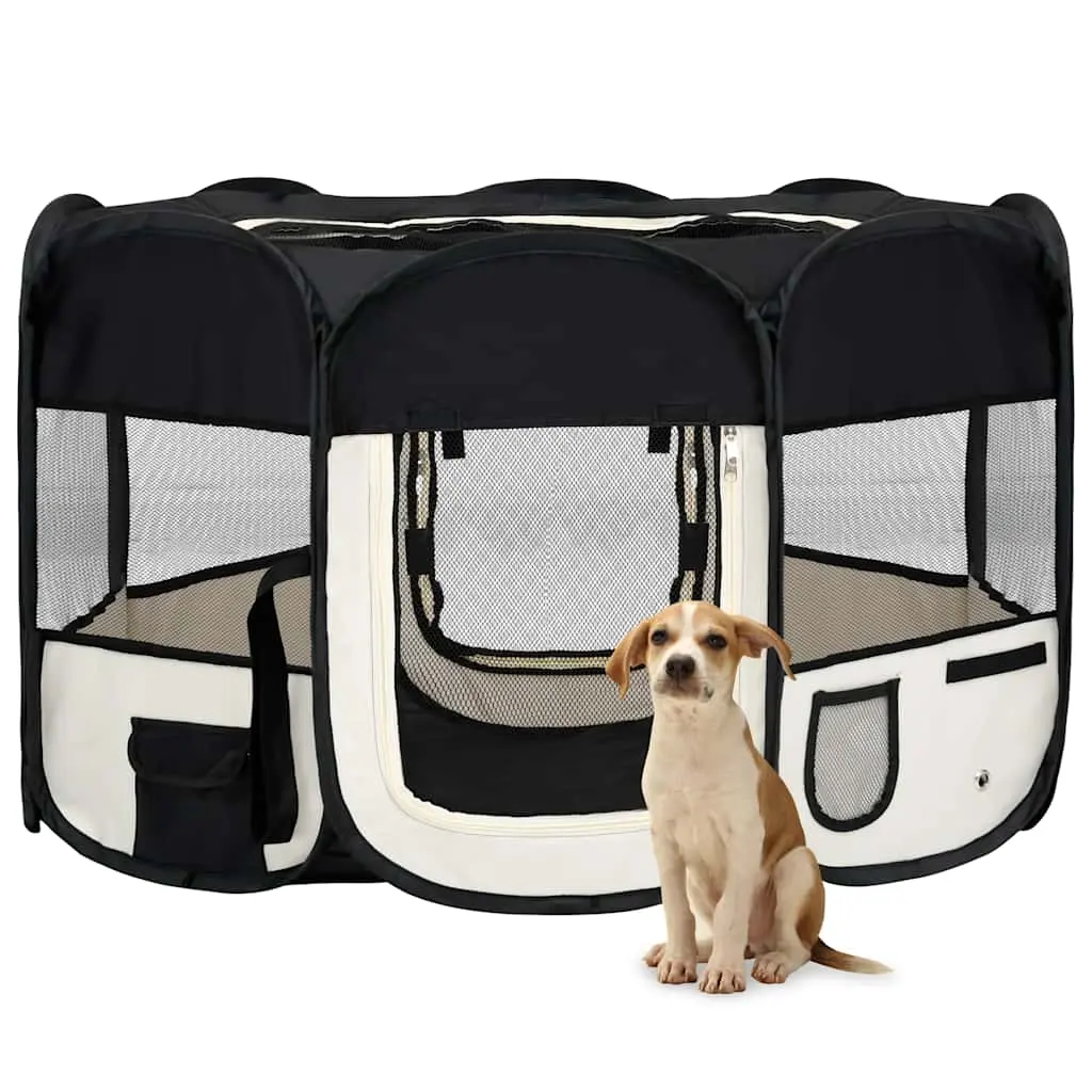 Foldable Puppy Playpen with Carrying Bag 125x