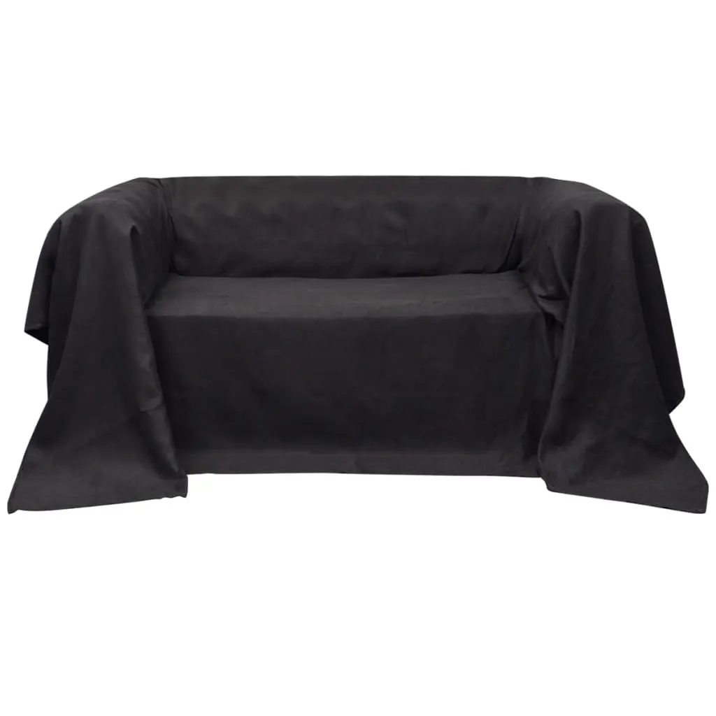 Micro-suede sofa throw, bedspread, anthracite
