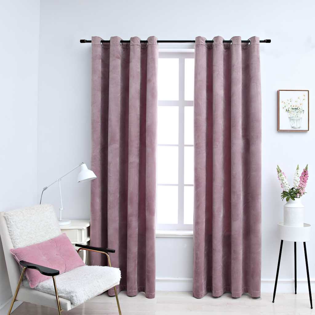 Blackout Curtains With Eyelets, 2 Pieces, Velvet, picture 6 of 7