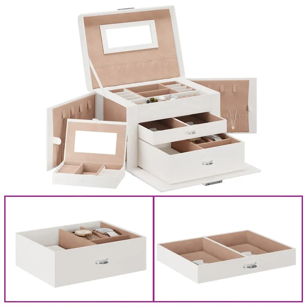 3-Tier Jewelry Box with Mirror, Lockable
