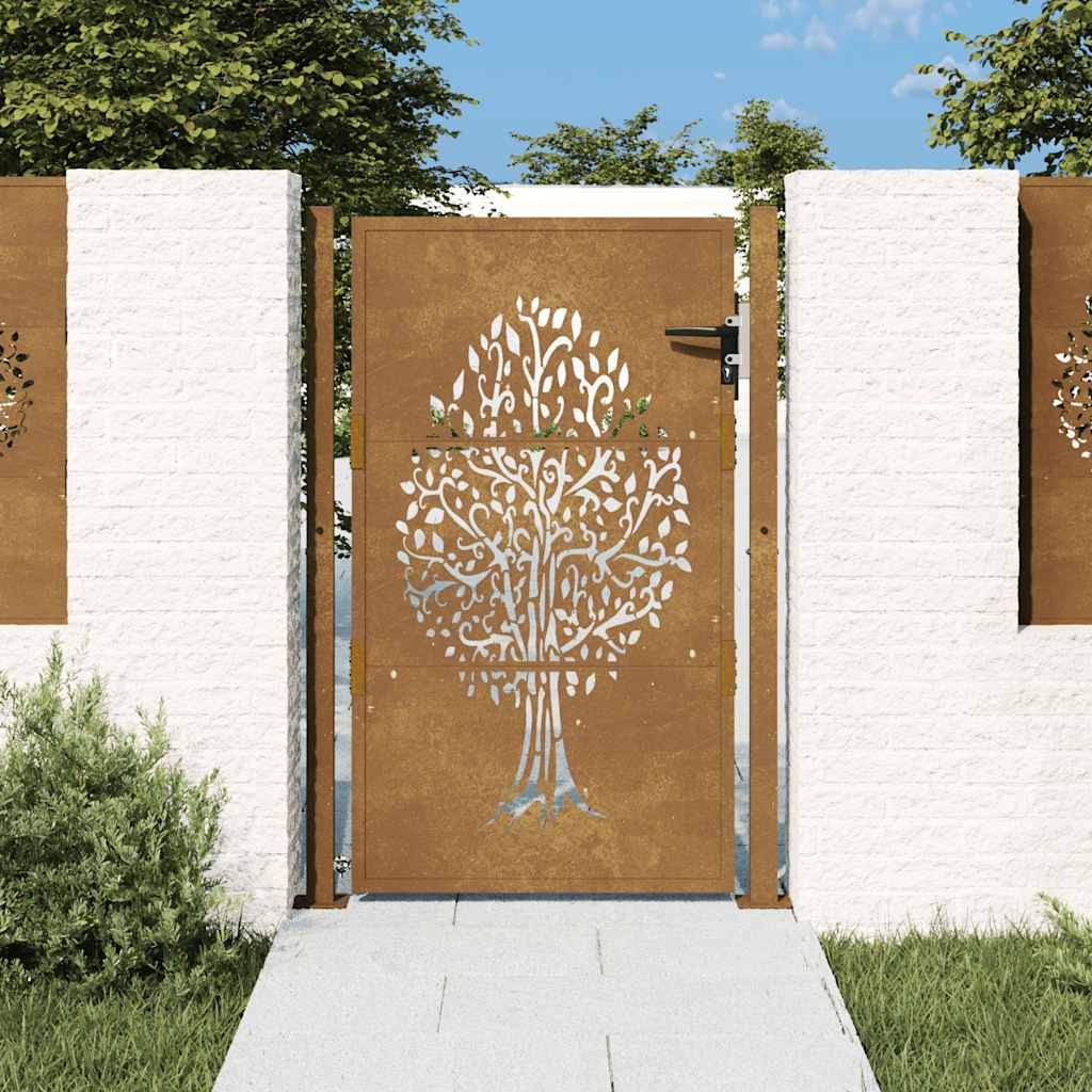   Garden Gate Corten Steel Tree Design   Garden Gate Corten Steel Tree Design