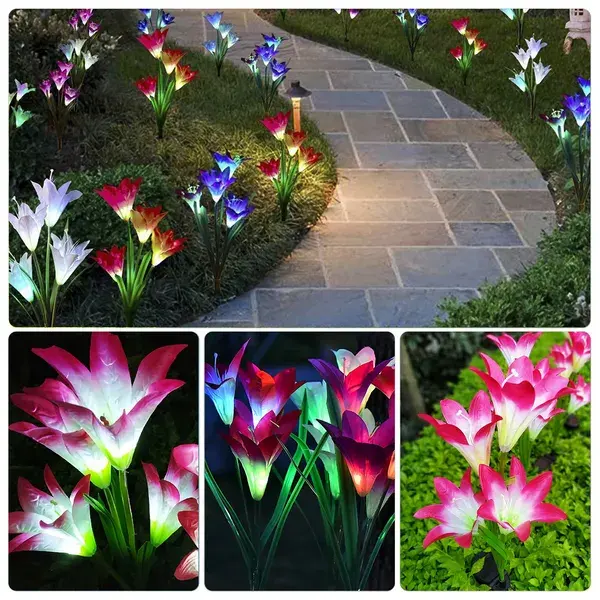 Solar Garden Lights Outdoor Lily Flower LED