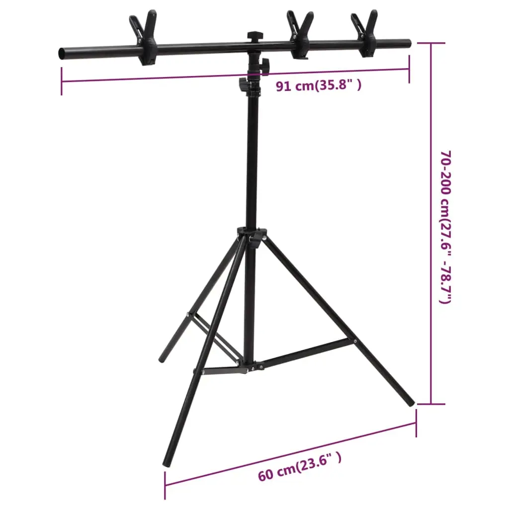 T-shaped background stand 91x60x(70-200) cm T-shaped background stand