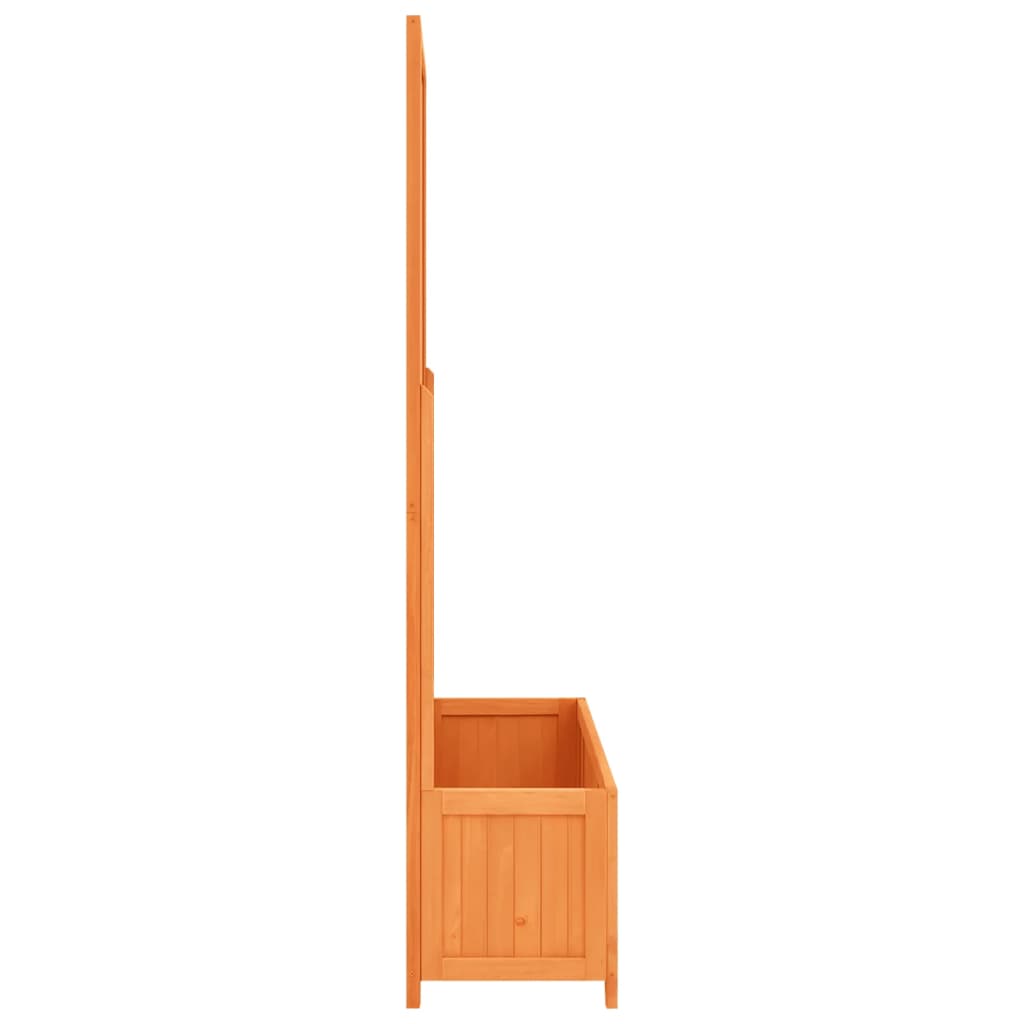 Rankgitter aus massivem Tannenholz mit Pflanzgefäß für Kletterpflanzen und Blumenanbau_voghion.com