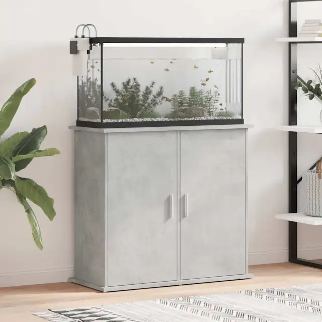 Aquarium Stand 81x Wood Material Aquarium Stand 81x Wood Material Concrete Grey - Shop at LoveMi