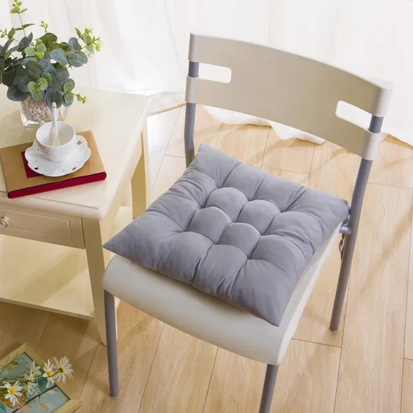 4Pcs Chair Cushion Pads Pillow Soft Tie On Square Sitting Mats For Home Office Car Sitting Travel Standard - Image 2