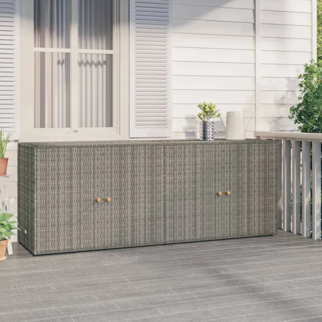 Garden Cabinet 198x55, Poly Rattan Gray - Shop at LoveMi