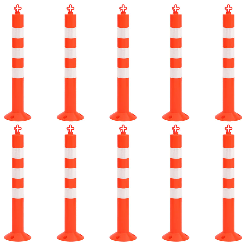   bollards, 10 pieces, with chain, 75 cm