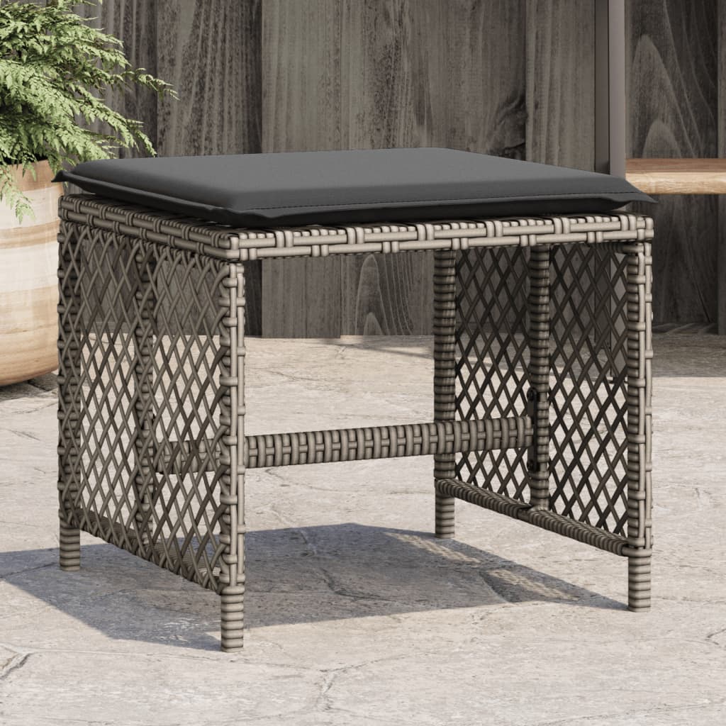 Garden Stools with Cushions, ., 41x Poly Gray - Shop at LoveMi