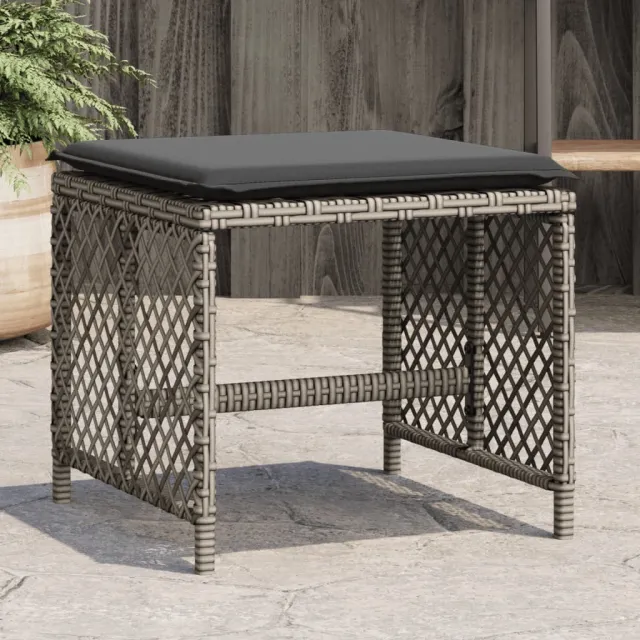 Garden Stools with Cushions, ., 41x Poly Gray - Shop at LoveMi