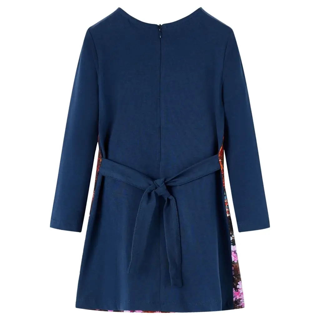 Children's dress with long sleeves, navy blue, size 104. Children's dress with